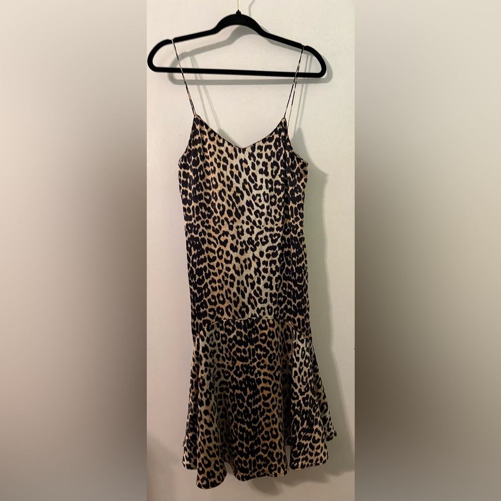 Ganni Silk Leopard Dress - Size 34/US 2